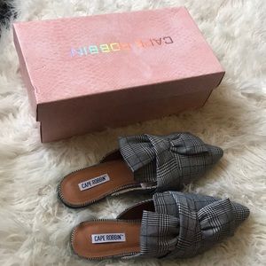 Cape Robbin Plaid Mule with Bow